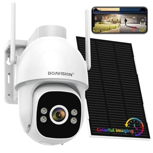 BOAVISION 4G LTE Solar Security Camera Wireless,No WiFi Camera,AI Human Tracking, AOV 24/7 Continuous Recording with 2K Fulltime Color Image, Powered by 8W Solar Panel for Home Security Outdoor Use
