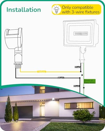 EDISHINE Motion Sensor, 180-Degree Replacement Motion Detector for Security Floodlights, 120V Adjustable Time & Detection Sensitivity Range Up to 60 Feet, 3 Modes Pir Motion Sensor, White, UL Listed 6