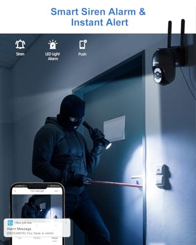 Xega 4G Security Camera Outdoor with SIM Card【Plug in】 Wired No WiFi Camera, 24/7 Recording PTZ Auto Tracking Human Detection Light Siren Alert, Unlimited Data Plan, Only Support The Built-in SIM 5