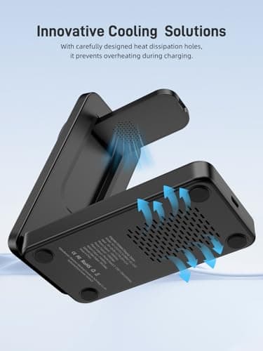 Wireless Charger for Apple Charging Station, Dual MagSafe Charger for iPhone 17/17 Pro/17 Pro/iPhone 16 Pro Max//AirPods, 3 in 1 Foldable iPhone Charging Station, Watch Charger for Apple iWatch Series 5