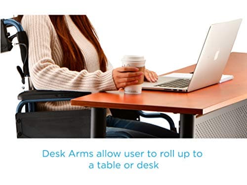 NOVA Heavy Duty Bariatric Transport Chair with 400 lb. Weight Capacity, 22” Extra-Wide Seat with Locking Hand Brakes, Flip Up Arms (for Easy Transfer), Anti-Tippers, 12” Rear Wheels, Color Blue 6