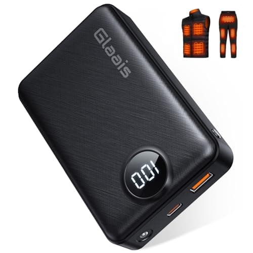 Glaais 20000mAh 7.4V 5V Heated Vest Battery Pack, Rechargeable Battery Pack for Heated Vest Compatible with ORORO, Power Bank for Heated Vest for TODWARM, for XINSONYUELL, for Weamest