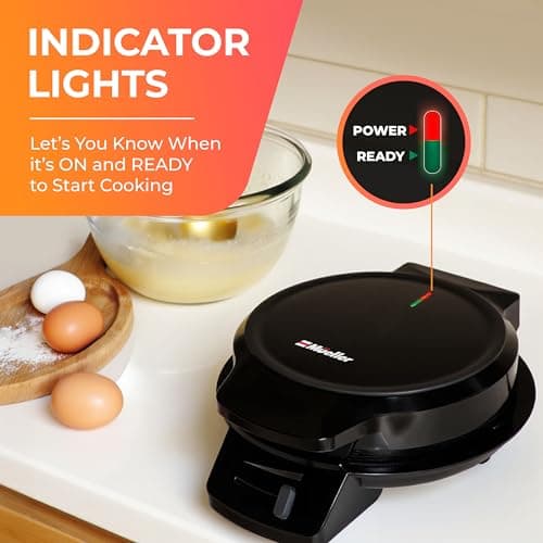 Mueller Heart 5 Waffle Maker, Norwegian Waffle Iron, Adjustable Browning Control & Nonstick, Cool Touch Handle, Easy to Clean, Small Kitchen Appliances 5