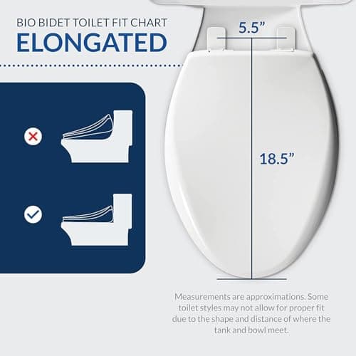 Bio Bidet Slim Zero Non Electric Bidet Toilet Seat Round, Low Profile Seat with Slow Close Lid, Battery Powered Night Light, Dual Nozzles, White 6
