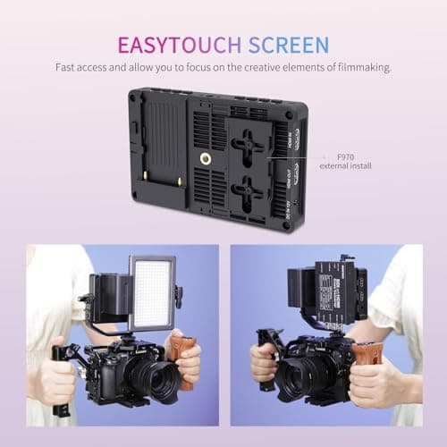 FEELWORLD F5 Pro V4 6 Inch Touch Screen DSLR Camera Field Monitor with 3D LUT F970 External Kit Install for Power Wireless Transmission IPS FHD1920x1080 4K HDMI Input Output 5V Type-c Input Tilt Arm 6