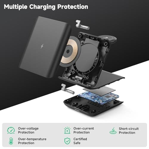 Geyo Wireless Charger for Samsung Galaxy Z Flip, 2 in 1 Foldable Travel Fast Wireless Charging Stand for Z Flip 7/6/5/4/3, S26/S25/S24/Note 20, Galaxy Watch 8/7/Ultra/6, Black 5