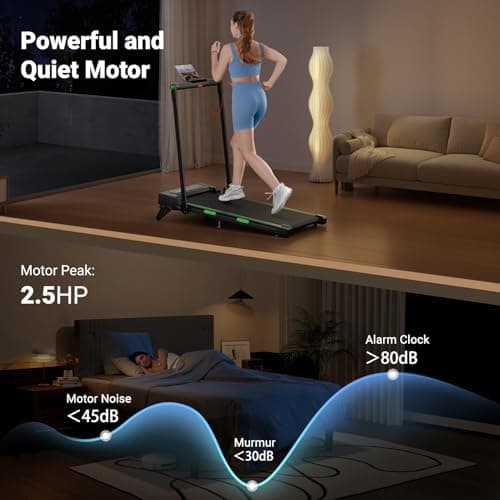 THERUN Walking Pad, 2 in 1 Foldable Treadmills for Home, 2.5HP Under Desk with Handle Bar, 16" Widened Running Belt, with Remote Control & LED Touch Screen 5