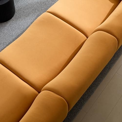 YOPENG 105.9" Modular Sectional Sofa Modern Couch, Oversized Luxury Sofas, Curved Sofas with Chaise, Minimalist 3 Seater L Shaped Comfy Velvet Lounge Couches for Living Room, Bedroom,Office,Orange 7