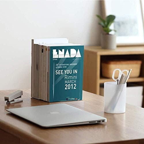 MerryNine Clear Book Ends 2pcs, Acrylic Bookends for Shelves, Non-Slip Bookend Decorative for Heavy Duty Book, Books Holder Stopper for Kids, Bookshelf Dividers Books Organizer for Office Home School 8