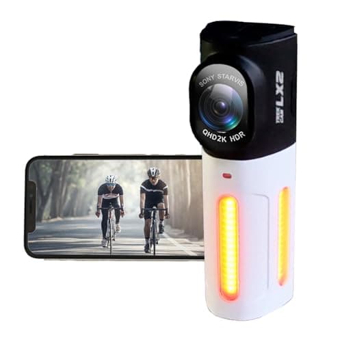 LKT Bike Camera with Tail Light – 2K HDR Cycling Dash Cam, 6 Flash Modes, STARVIS Sensor, 64GB Card Included, Front & Rear Mount, IP66 Waterproof, 7H Battery, Real-Time Monitoring & App Control