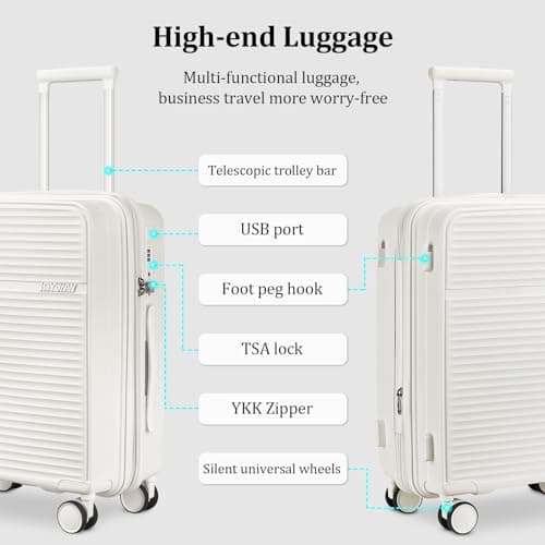 Joyway Carry on Luggage Airline Approved, Expandable 20 Inch Carry-on Suitcase with Spinner Wheels and Charger, Hard Shell Lightweight Rolling Travel Luggage with TSA Lock 7