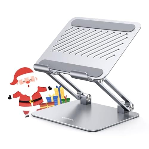 UGREEN Tablet Stand Holder for Desk Dual Rod Support Aluminum Tablet Holder Adjustable Multi-Angle Home Office Accessories Compatible with iPad Pro 13 12 11 10.5 Air Mini 5 4 3 2 Phone E-Reader Silver 9