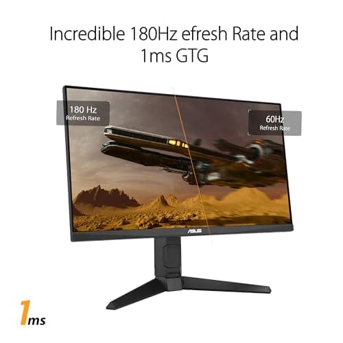 ASUS TUF Gaming 24” (23.8” viewable) 1080P Monitor (VG249QL3A) - Full HD, 180Hz, 1ms, Fast IPS, ELMB, FreeSync Premium, G-SYNC Compatible, Speakers, DisplayPort, Height Adjustable, 3 Year Warranty 6