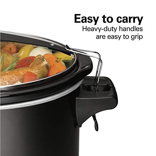 Hamilton Beach Stay or Go Portable Slow Cooker with Lid Lock, Dishwasher-Safe Crock, 6-Quart, Black 33261 7