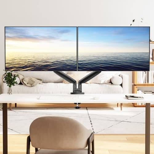 MOUNT PRO Dual Monitor Desk Mount fits 22” to 39” Ultrawide Computer Screen, Holds up to 30.9lbs Each, Fully Adjustable Long Monitor Arm for Two Monitors, Gas Spring Monitor Stand, 100x100 VESA Mount 9