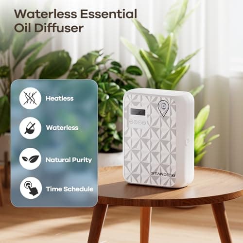 Waterless Essential Oil Diffuser, Hotel Scent Diffuser, Essential Oil Diffuser Large Room Up to 3000 Sq.Ft, 500mL Capacity Home Diffusers for Large Home, Whole House Air Freshener (White) 6