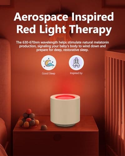 PureNurt White Noise Machine: Red Light Therapy Sleep Sound Machine with 38 Soothing Sounds & Calming Womb Soother Shusher, Memory Function, Dimmable Nursery Night Light with Timer for Baby Adult Gift 5