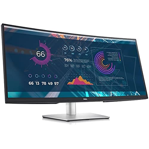 Dell 34 Inch Ultrawide , WQHD (Wide Quad High Definition), Curved USB-C Monitor (P3421W), 3440 x 1440 at 60Hz, 3800R Curvature, 1.07 Billion Colors, Adjustable, Black