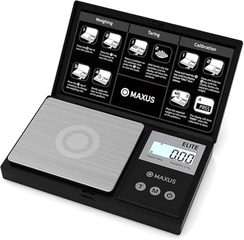MAXUS Digital Pocket Gram Scale 500g x 0.01g High Precision with Tray, Weighs Small Food, Jewelry, Ounces, Grains, LCD Display, Tare Function 9