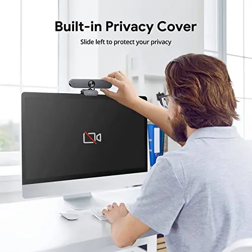 DEPSTECH Webcam 4K, Zoomable Webcam with Microphone and Remote, Equipped with Sony Sensor, 3X Digital Zoom, Noise-Canceling Mics, Auto-Focus Computer Camera for PC/Mac/Laptop/Zoom/Teams/OBS/Google 6