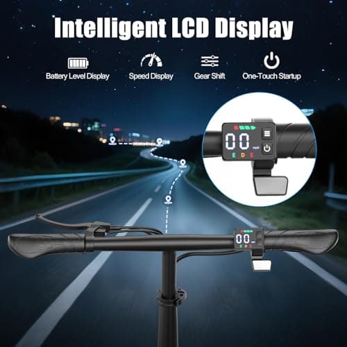 1000W Peak Motor Electric Scooter for Adults, 35 Miles of Range Scooter with Seat, 25 MPH Top Speed, 48V 13Ah Battery, Dual Suspension, Foldable E Scooter with Rear Basket for Cargo, Commuting 6