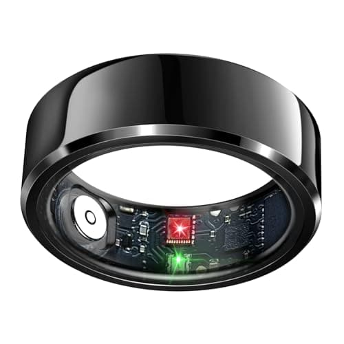 Smart Ring Health Tracker, Sleep Tracker Ring with Heart Rate, Waterproof Fitness Ring for Activity Monitoring/Steps/Distance/Calories, Air Gestures, Up to 7-Day Battery, for iOS Android (Black,#11)