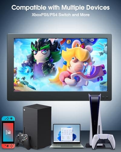 MarsMyth Mini Portable Monitor 12 Inch - Slim Portable Laptop Monitor with Stand & Cover - IPS Display for PC, MAC - USB C & HDMI Connection 5