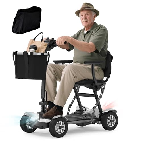 BIQISSI Mobility Scooter for Adults, Lightweight 4 Wheel Motorized Mobility Scooter w/Dustproof Cover, 350LBS Capacity & Lithium Battery, 25Miles Electric Powered Mobility for Outdoor, 213SL-OL