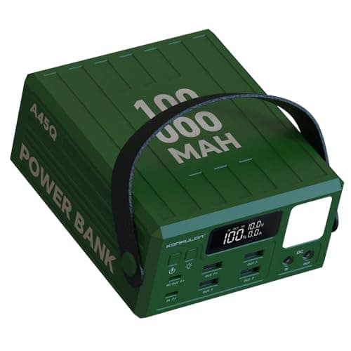 High Capacity Power Bank 100000mAh Fast Charging 22.5W PD 20W Portable USB C Battery Packs with 7 Outputs & LCD Display Battery Bank for iPhone, Samsung, iPad ,Macbook & Outdoors Camping (GREEN)