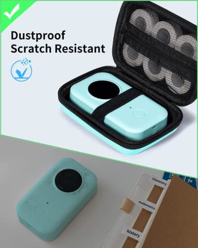 Memoking Label Printer Hard Storage Case - Hand Carry Case Compatible with D30/M02/T02/M110/P21/D110 Label Maker, Label Printer with Zipper Mesh Pocket, Labeler Storage Holder, Green（Case Only） 5