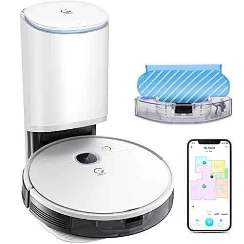 Yeedi vac Station Robot Vacuum and Mop - Self Emptying 3-in-1 Cleaner,200-Min Runtime,3000Pa Suction, Smart Mapping, Carpet Detection, Alexa Compatible, Wi-Fi Connected