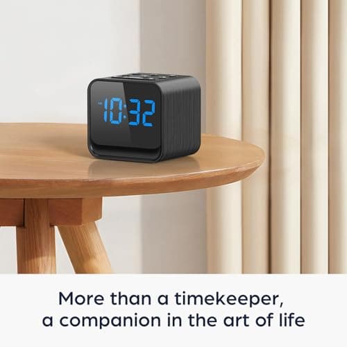 HOUSBAY Wooden Radio Alarm Clock - Dimmable Display for at-a-Glance Clock, Sleep-Friendly Light, Natural Alarm & Premium FM Radio for a Gentle Wake-Up 7