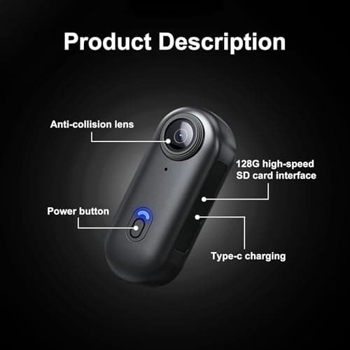 NUISK 4K Thumb Action Camera | 128G Sports Camera for POV Photoshooting: Waterproof Sports Camera The Size of a Thumb Suitable for Running Cycling Swimming Hiking Adventure Etc (Black) 7