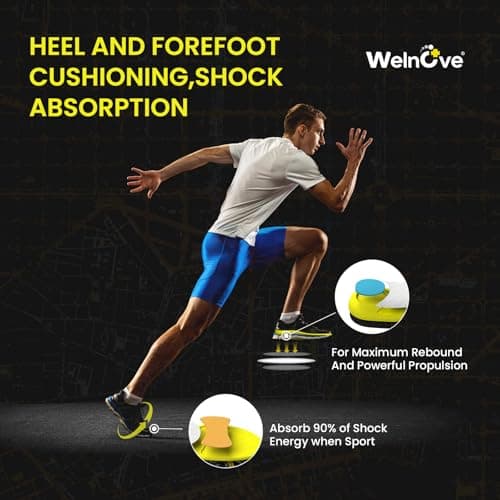 Running Sports Insoles Plantar Fasciitis - Welnove Athletic Inserts Arch Support for Flat Feet - Shock Absorption Insoles Foot Pain Fatigue Relief, Enhance Performance, Fit Most Shoes, Men Women (M) 3