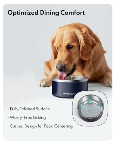 HomeRunPet Dog Bowls, Durable Dishwasher Safe Double Wall Metal Insulated Stainless Steel Food Water Bowls with Non-Slip Rubber Base, Ideal for Small Medium and Large Dogs (32oz, Navy) 7