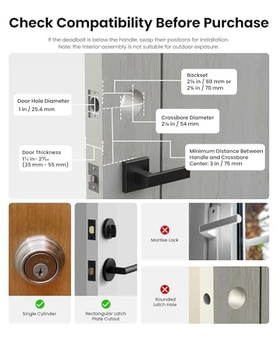 Lockin Veno Palm Vein Smart Lock with Built-in Wi-Fi, 7-Month Battery, Matter Compatible, Palm Vein & Fingerprint Unlock, Keyless Entry, App Control, Auto-Lock, PIN Code, ANSI Grade 2, IP65 Waterproof 8