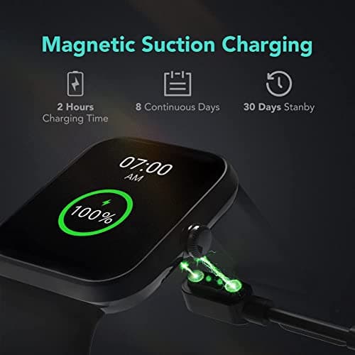 SKG Smart Watch, Fitness Tracker with 5ATM Swimming Waterproof, Health Monitor for Heart Rate, Blood Oxygen, Sleep, 1.7'' Touch Screen Bluetooth Smartwatch Fitness Watch for Android-iPhone iOS, V7 6