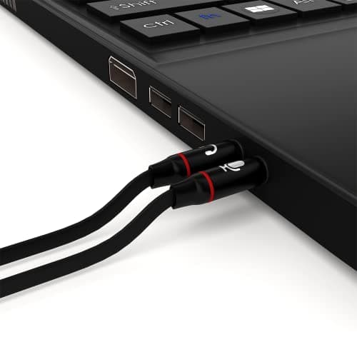 D & K Exclusives Headphone Splitter For Computer 3.5mm Female to 2 Dual 3.5mm Male Headphone Mic Audio Y Splitter Cable Smartphone Headset to PC Adapter 6