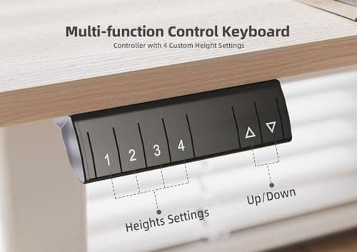 Claiks 63" L Shaped Standing Desk with Drawers and LED Lights, Height Adjustable Electric Corner Standing Desk with Monitor Stand & Power Outlet, 4 Memory Preset, Nature 6