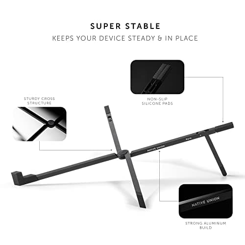 Native Union Fold Laptop Stand – Ultra-Slim Foldable & Portable Laptop Stand – Ergonomic & Optimized Viewing Angle – for 13 to 16 Inch MacBooks & Laptops, 10 to 16 Inch iPads & Tablets (Black) 5