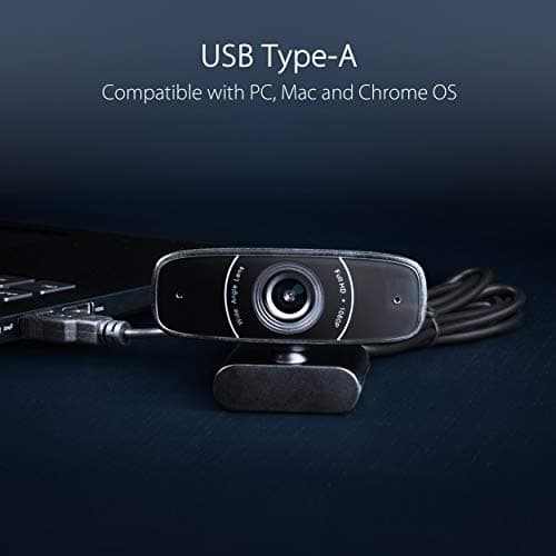 ASUS Webcam C3 1080p HD USB Camera - Beamforming Microphone, Tilt-Adjustable, 360 Degree Rotation, Wide Field of View, Compatible with Skype, Microsoft Teams and Zoom 6