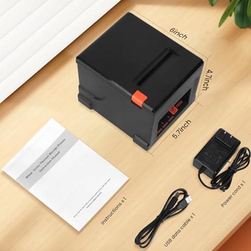 Countlyte 80mm Receipt Printer 8360,Thermal Printer with USB Ethernet,Support Windows/Mac/Linux,Support 24V Cash Drawer,ESC/POS,Auto Cutter,Printer for Home Office Restaurant(Not for Square/Doordash) 6