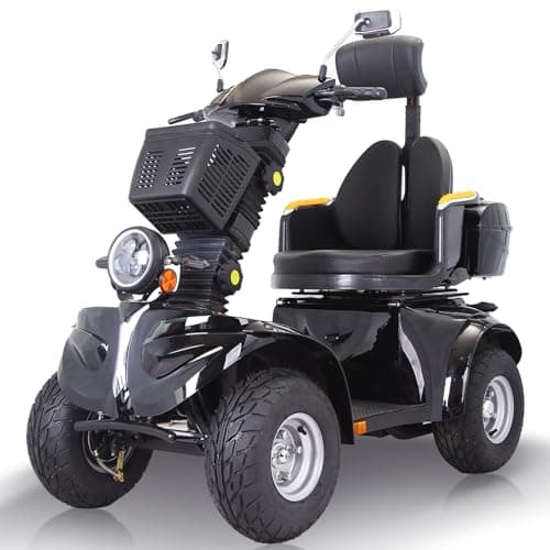 WIILAYOK Heavy Duty 4 Wheels Mobility Scooter, All Terrain Electric Mobility Scooters for Seniors and Adults, 1000W Motor, Fat Tire, Adjustable Handle and Seats, 500lbs Capacity, 31-36 Miles of Range