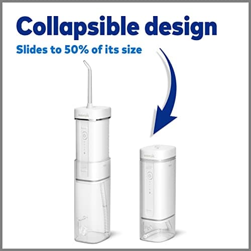 Waterpik Cordless Slide Professional Water Flosser, Portable Collapsible for Travel and Storage, with Travel Bag and 4 Tips, ADA Accepted, Rechargeable and Waterproof, White WF-17CD010-1 6