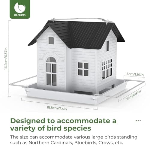 MrCrafts Solar Bird Feeder - Hanging Metal Bird House Feeder with Solar Lights, Outdoor Solar Lantern, Garden Decor for Outside, Unique Gifts for Mom, Grandma, Christmas 5