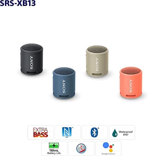 Sony SRSXB13/B Extra Bass Portable Waterproof Speaker with Bluetooth, USB Type-C, 16 Hours Battery Life 11