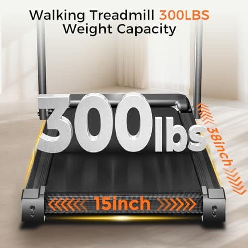 Aiteid Treadmill with Incline,3.0HP Small Treadmills for Home,Portable Electric Treadmill with Handles,Lightweight Walking Pad,Compact Running Treadmills,Walking Pad with Handle,300LBS Capacity(Black) 8