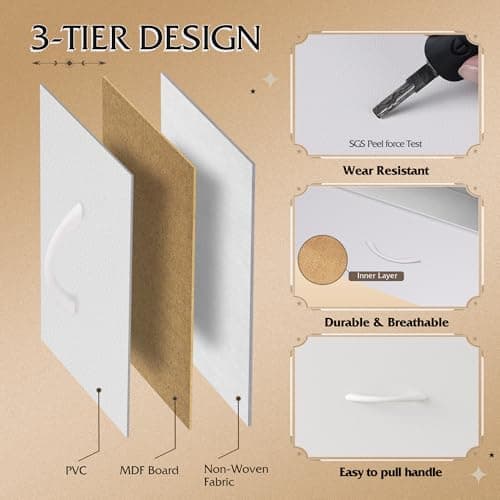 WLIVE 7 Drawer Dresser TV Stand, Dressers for Bedroom, Fabric Storage Tower, Hallway, Entryway, Closets, Sturdy Steel Frame, Wood Top, Easy Pull Handle, White 8