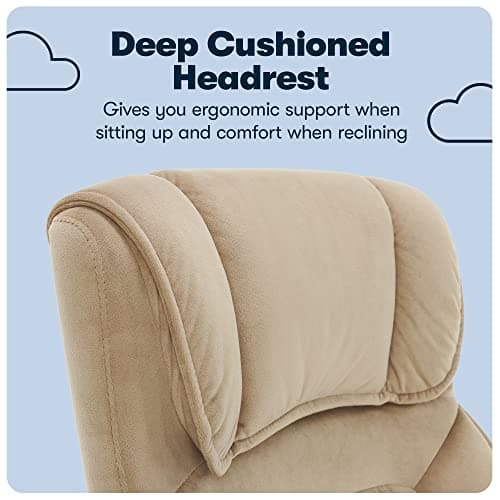 Serta® Hannah Executive Home Office Desk Chair, Ergonomic Mid-Back with Lumbar Support, Firm Seat Cushion, Layered Body Pillows, Padded Armrests, Swivel Base, Easy Assembly, Microfiber, Beige 7