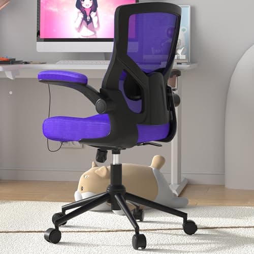 CYKOV Office Chair, High Back Desk Chair Adjustable Height and Ergonomic Design Home Office Computer Chair Executive Lumbar Support Padded Flip-up Armrest Swivel Task Chair